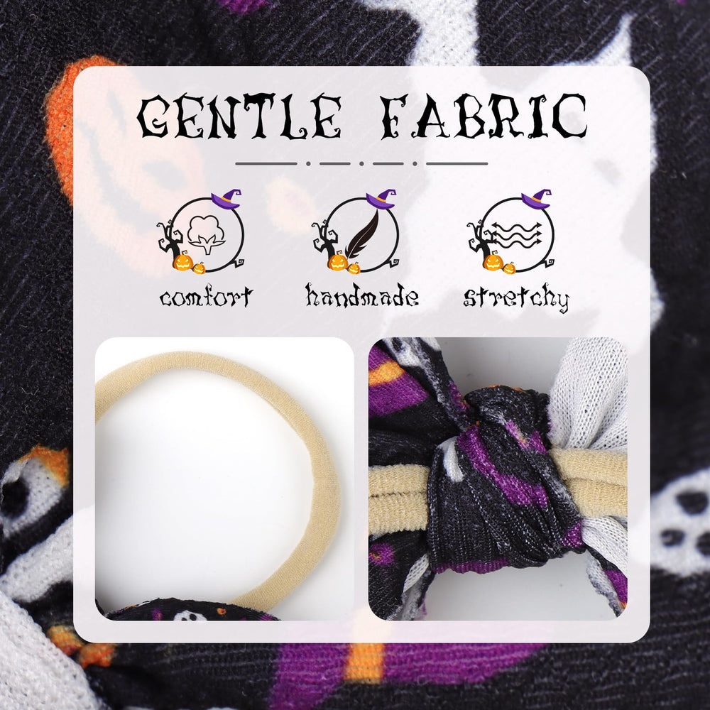 Lanmerry pumpkin bow headband in purple, festive option for Halloween outfits and portraits