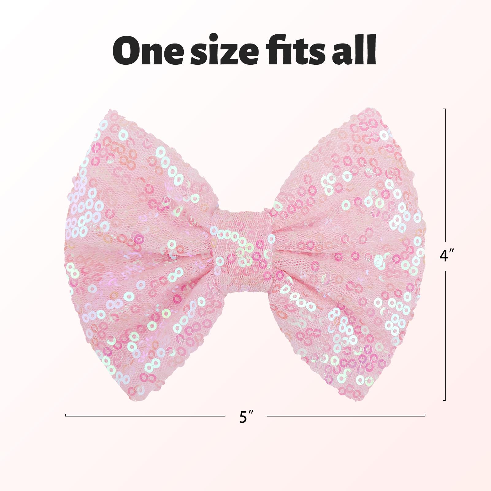 Lanmerry handmade sequin bow clip in pink for elegant sparkle