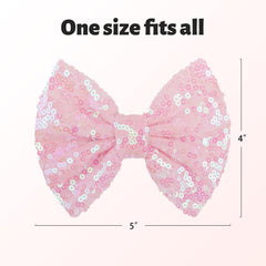Lanmerry handmade sequin bow clip in pink for elegant sparkle