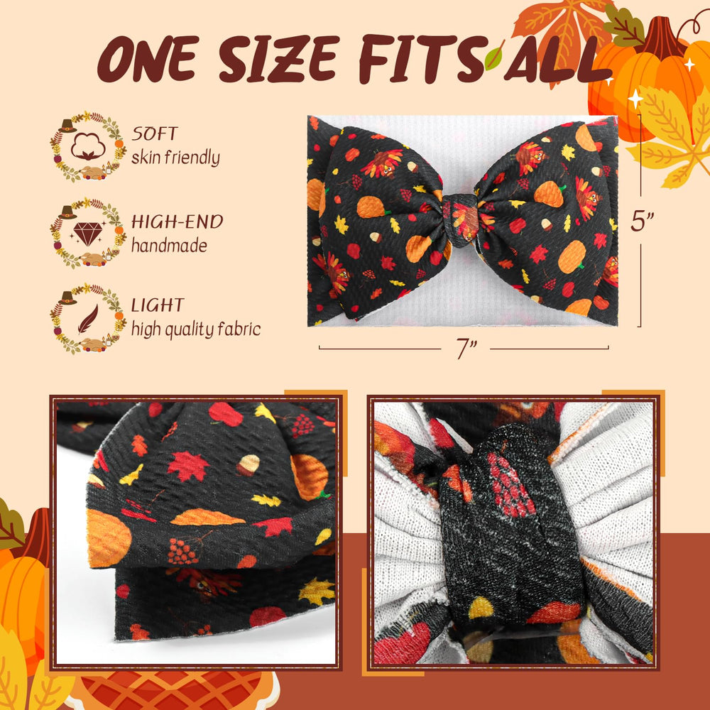 Lanmerry knotted pumpkin bow adds seasonal charm to outfits.