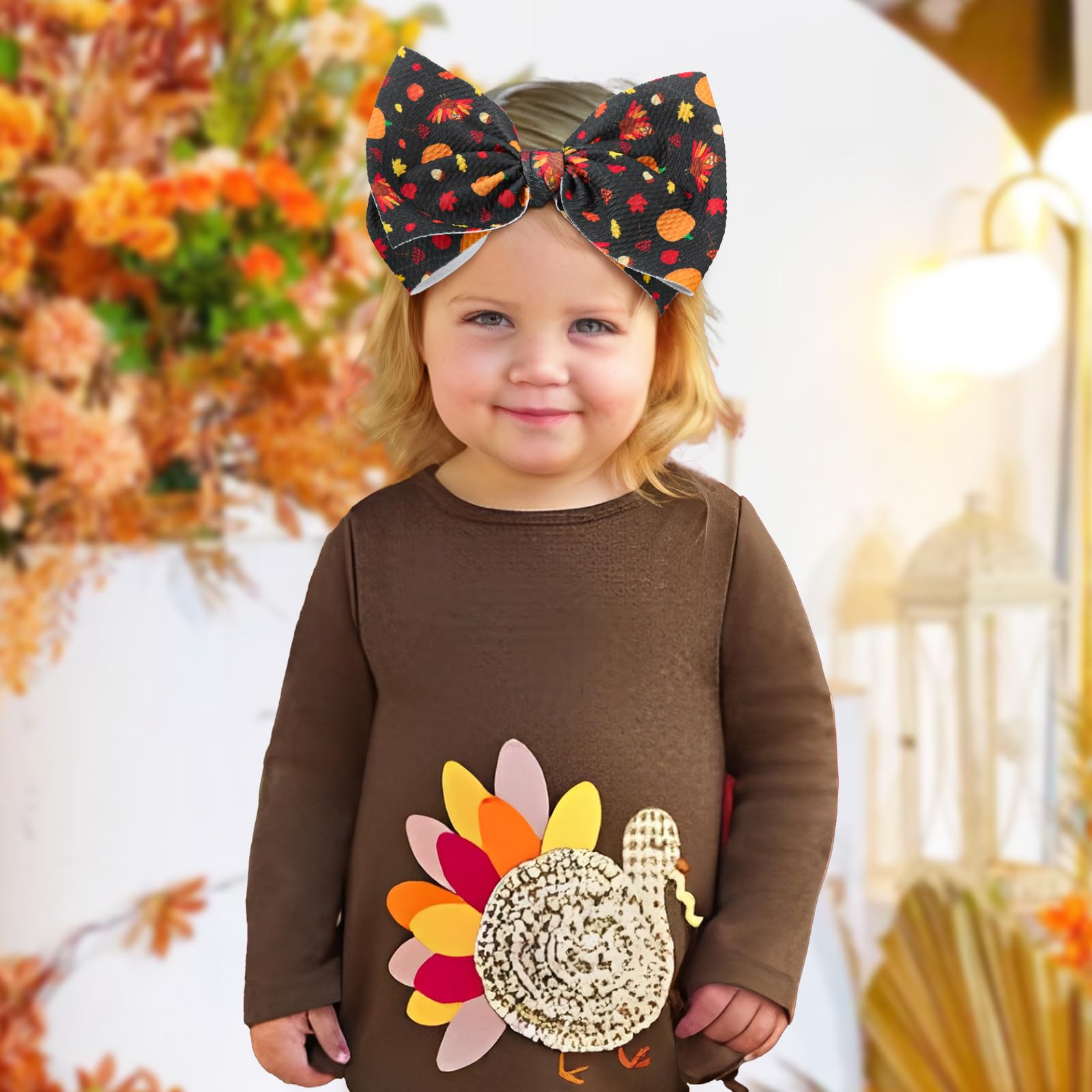 Lanmerry maple-leaf bow for autumn outfits and family portraits.