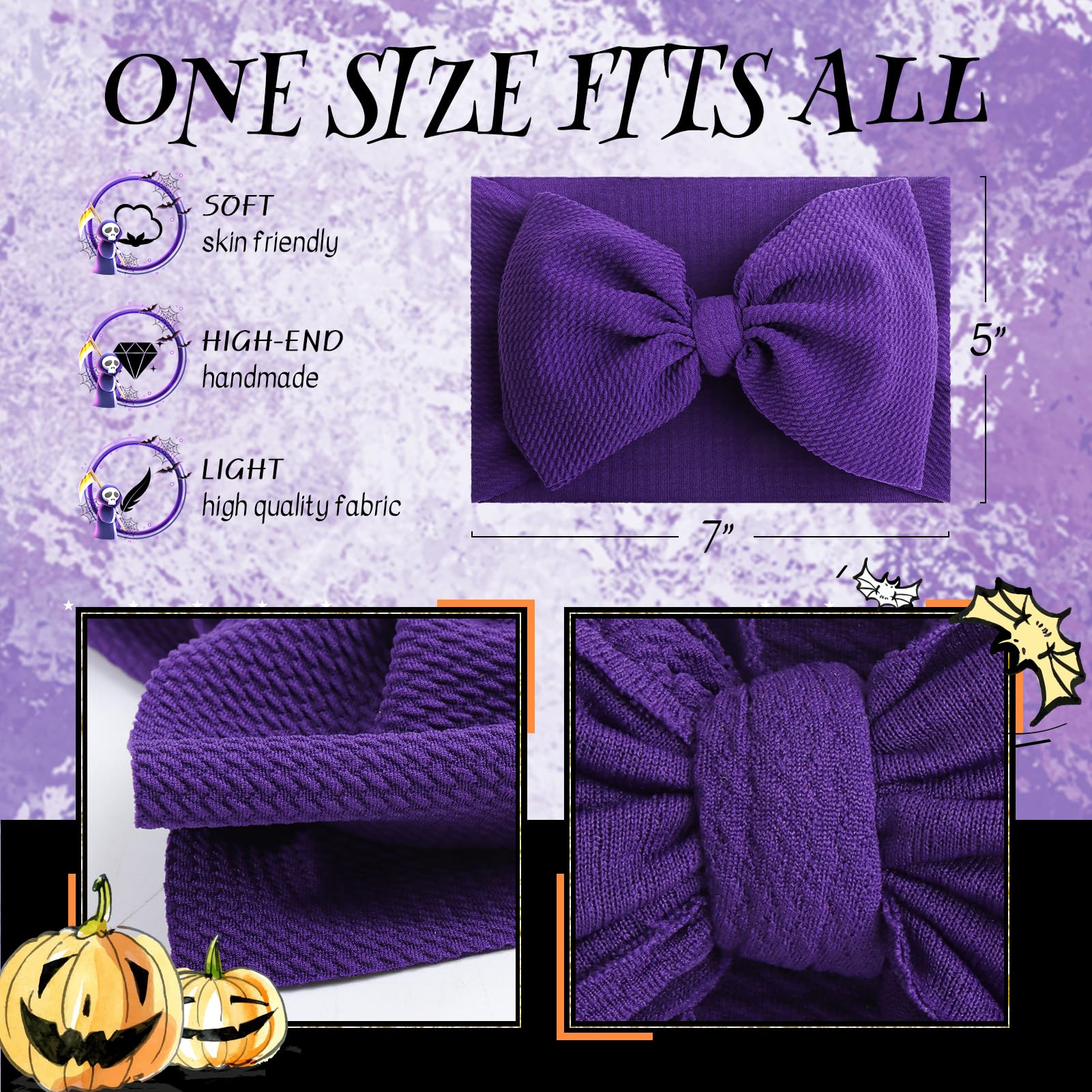 Lanmerry nylon headband keeps tiny bows comfy on delicate skin.