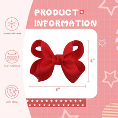 Lanmerry ribbon bowknot red hair accessory, adds classic charm to school outfits.
