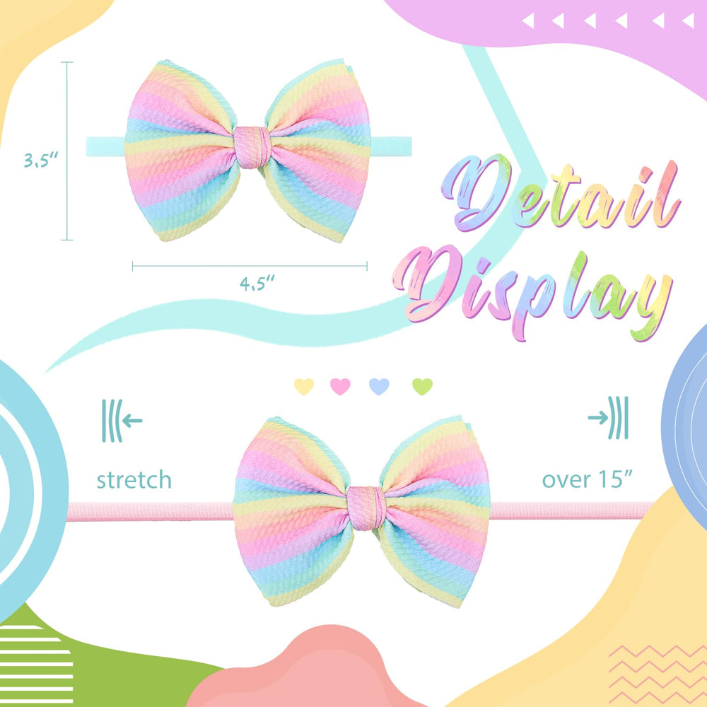 Lanmerry Soft waffle bow with stretchy band protects delicate hair