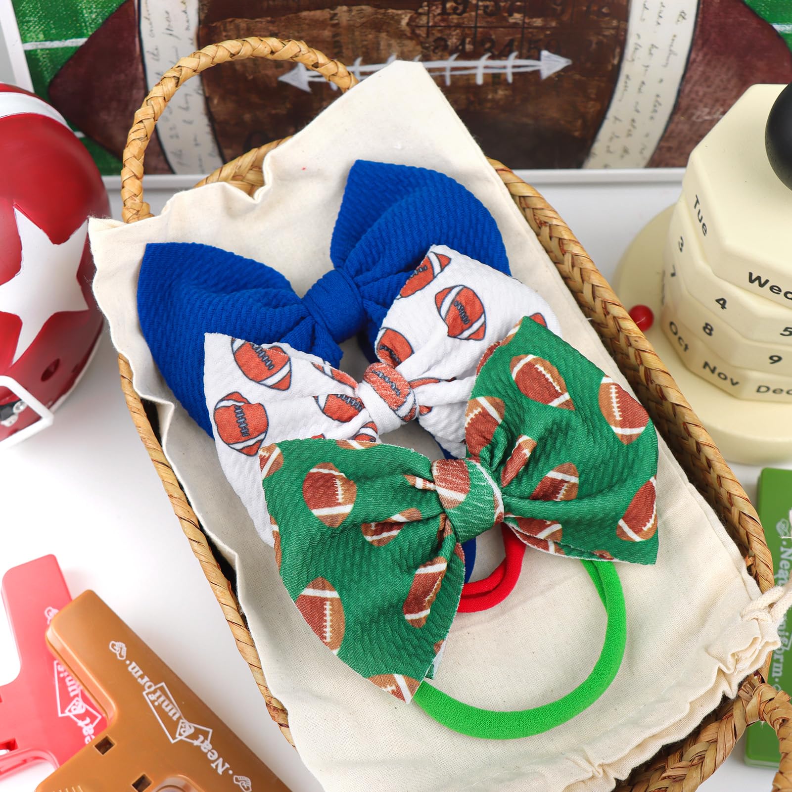 Lanmerry sport-theme party hair bow perfect for games and celebrations.
