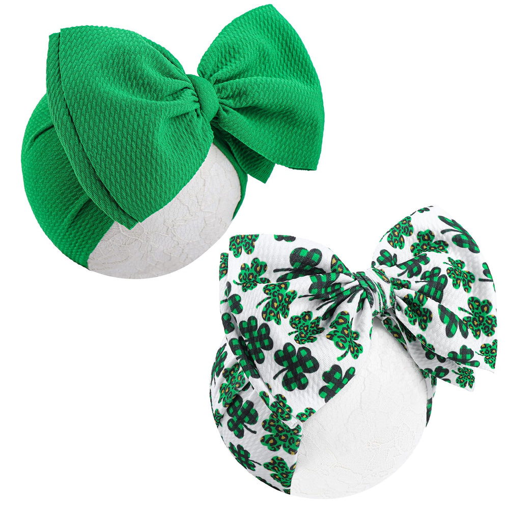 Lanmerry clover-printed nylon hair elastic for newborns, soft hold and easy daily styling