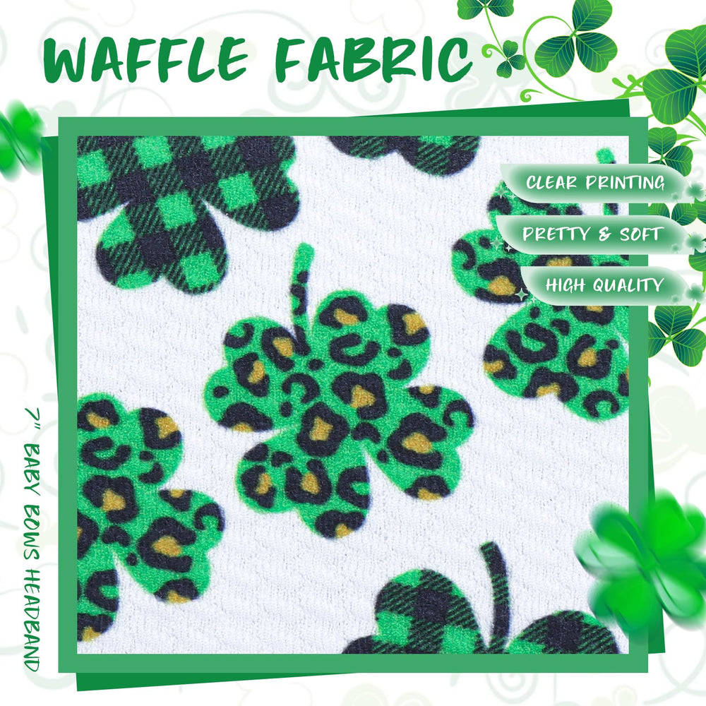 Lanmerry green headband with clover print, festive accessory for parties