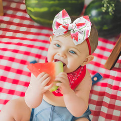 Lanmerry watermelon pattern bow for baby girl hair, ideal for photos