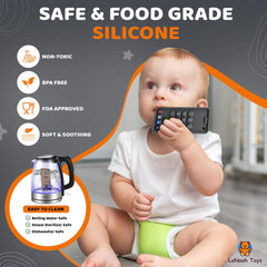 LaNoah Toys baby cellphone teether color dark gray closeup highlights versatile color option