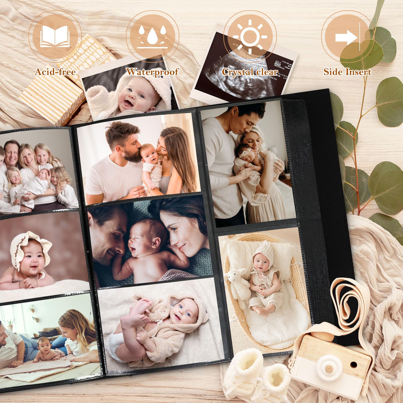 Lanpn 4x6 pockets support horizontal and vertical photo placement