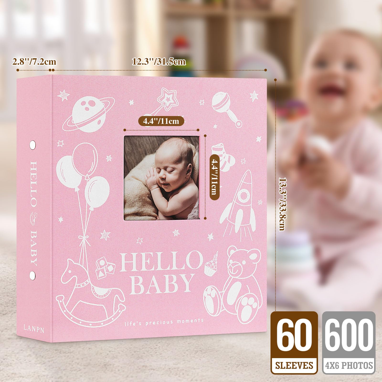Lanpn linen-cover close-up highlights premium feel and durable protection for photos