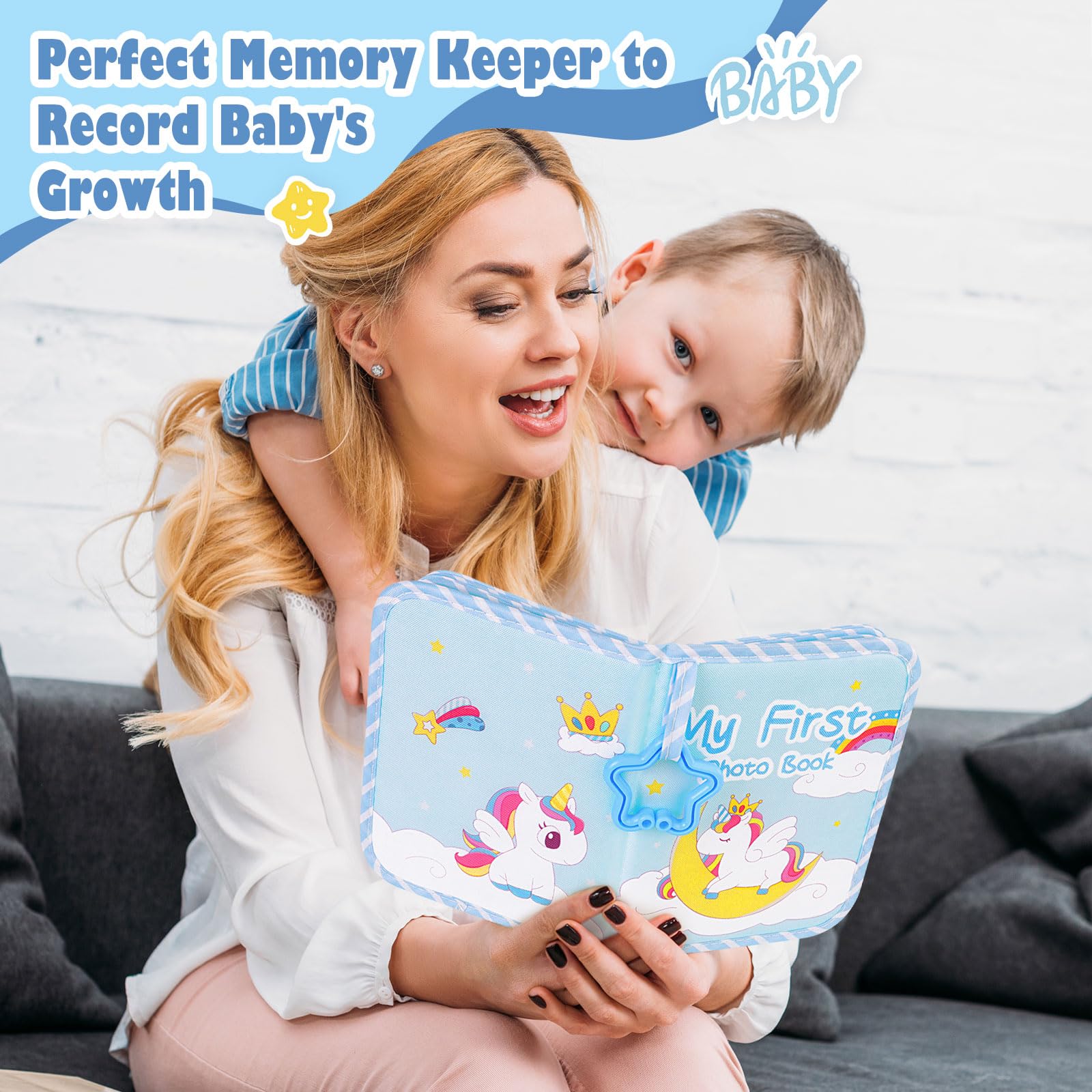 Lanpn portable fabric album features durable pages for busy baby moments.