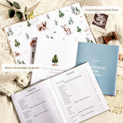 Lanpn Memory Book linen cover with gold foil adds elegance and durability.