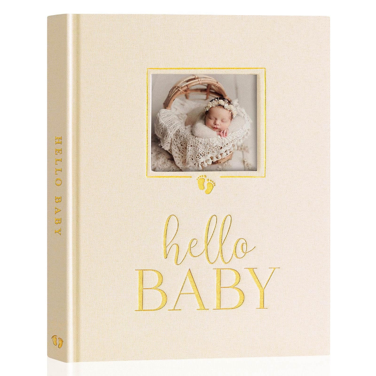 Lanpn memory book beige cover with gold foil for a premium keepsake