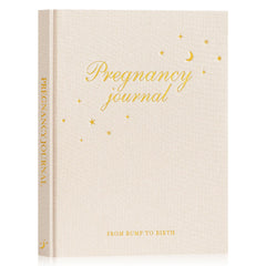 Lanpn pregnancy journal cover beige with linen texture offering a durable, elegant keepsake.