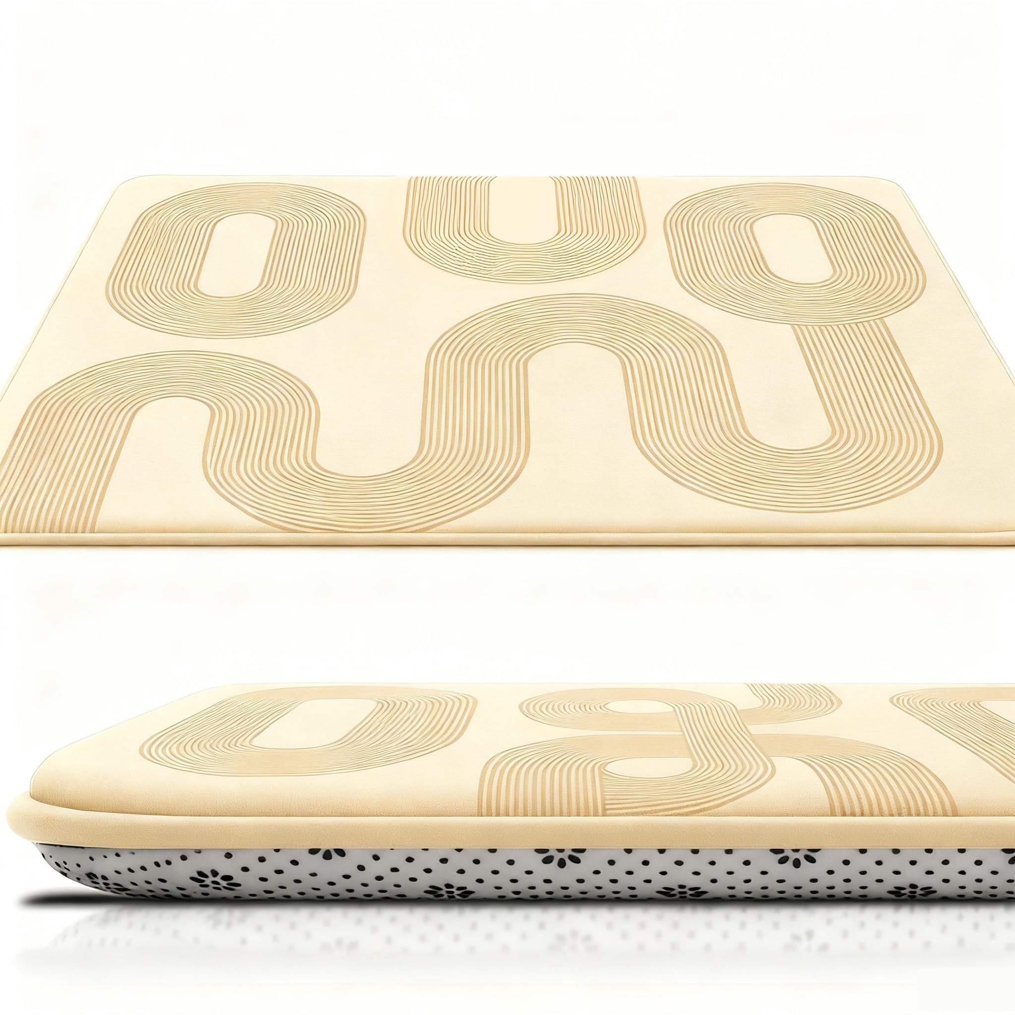 Lansber baby play mat showing 1.2 inch foam for comfy tummy time and crawling