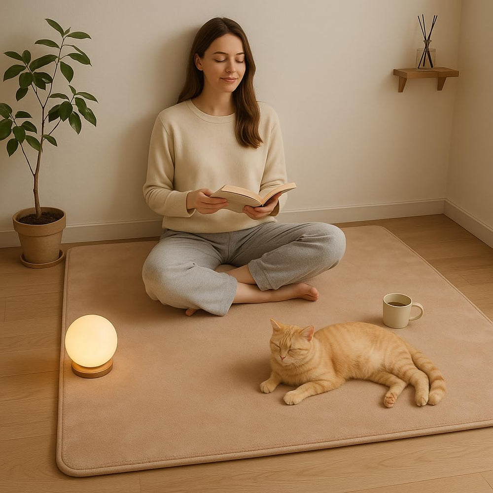 Lansber 47x47 ready-to-use mat in living area for family time