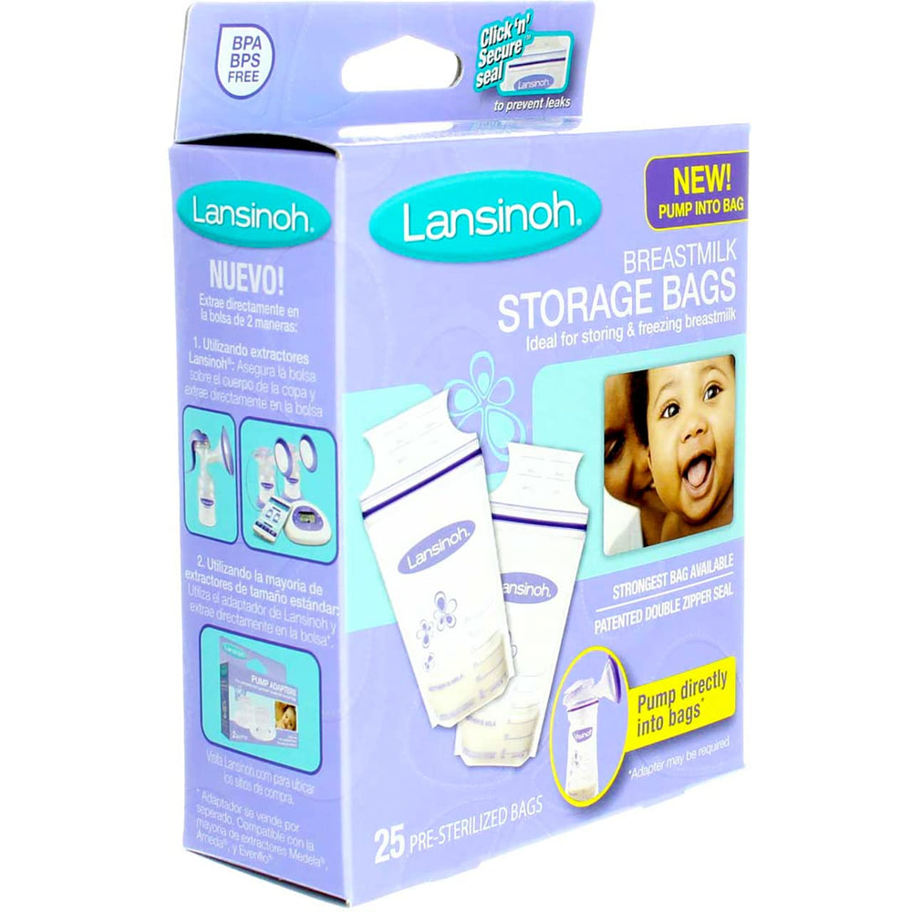 Opened Lansinoh bag ready for portioned milk