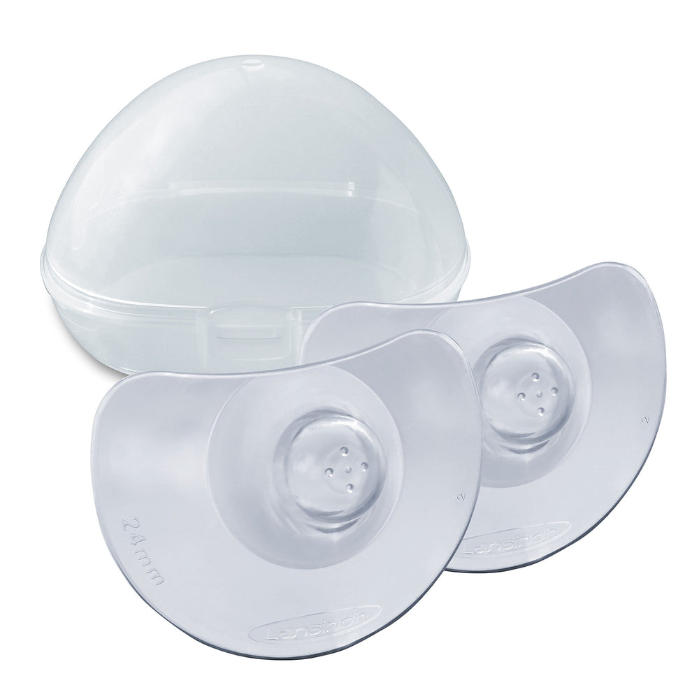 Lansinoh contact nipple shield with carrying case provides gentle latch support