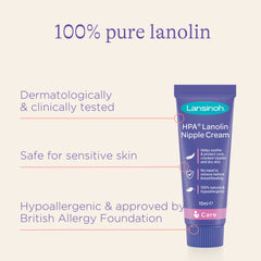 100% pure lanolin from Lansinoh supports natural moisture for delicate skin.