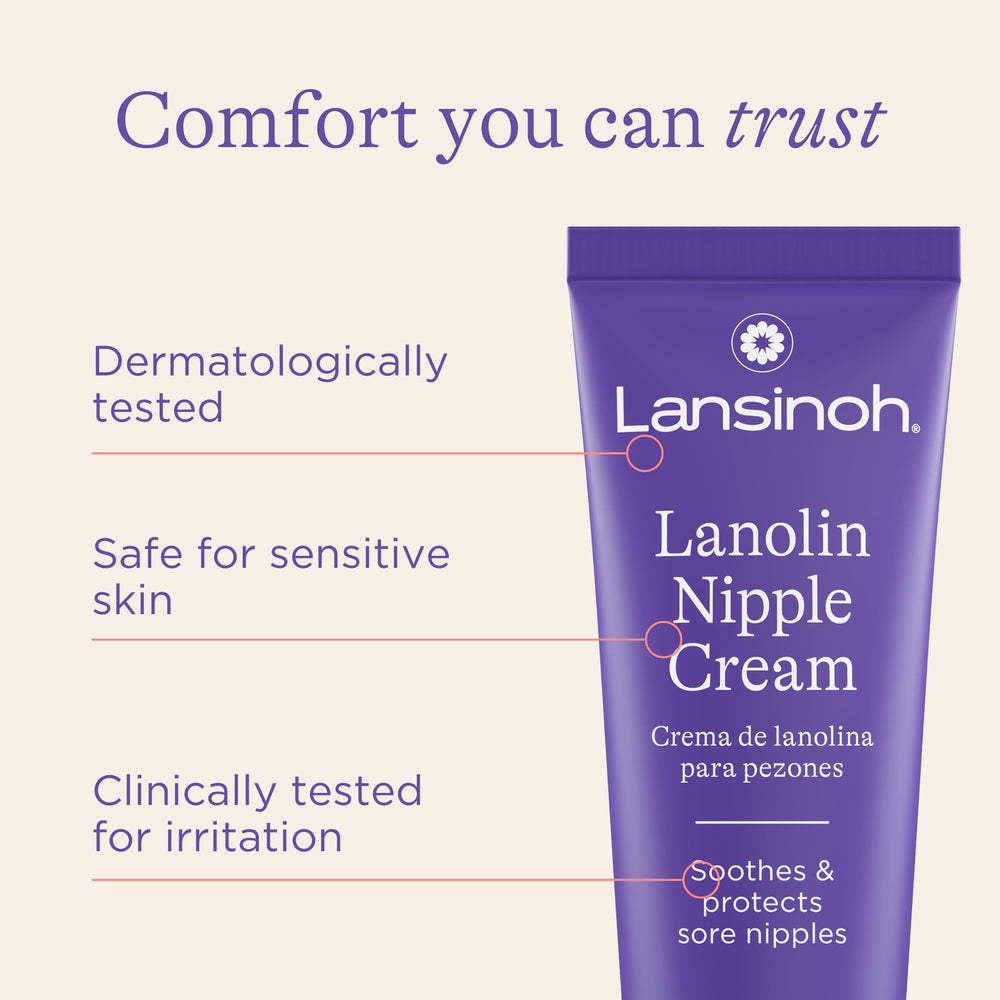 Ethically sourced Lansinoh lanolin with climate-neutral certification symbol.
