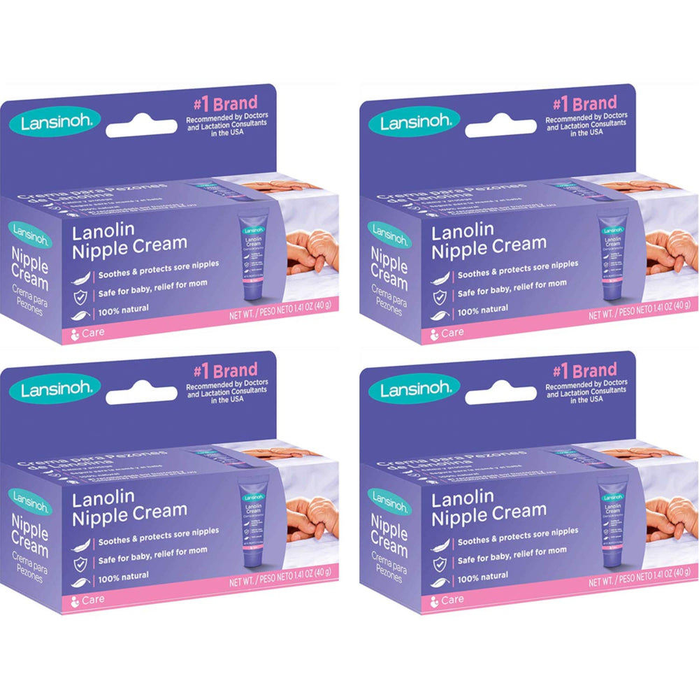 Lansinoh lanolin nipple cream tube close-up showing smooth texture for easy application