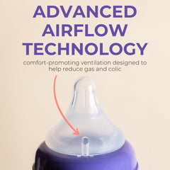 Lansinoh NaturalWave nipple with universal fit designed for Lansinoh bottles.