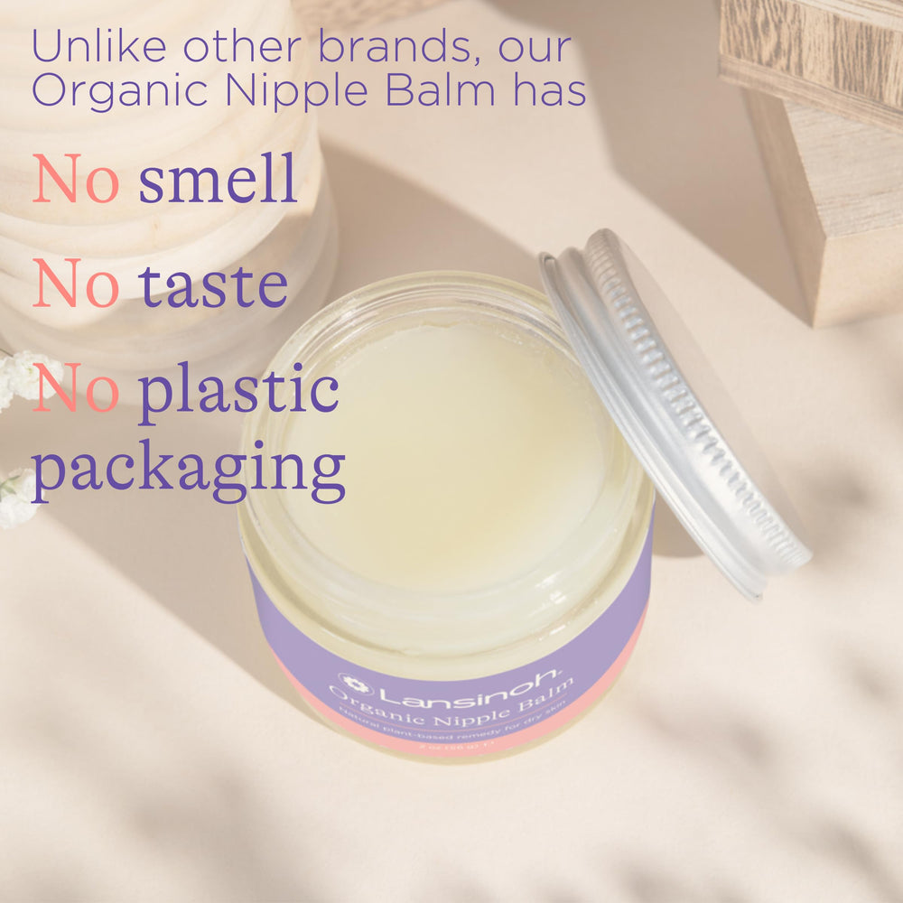 Lansinoh Organic Nipple Balm being applied to the nipple area for comfort