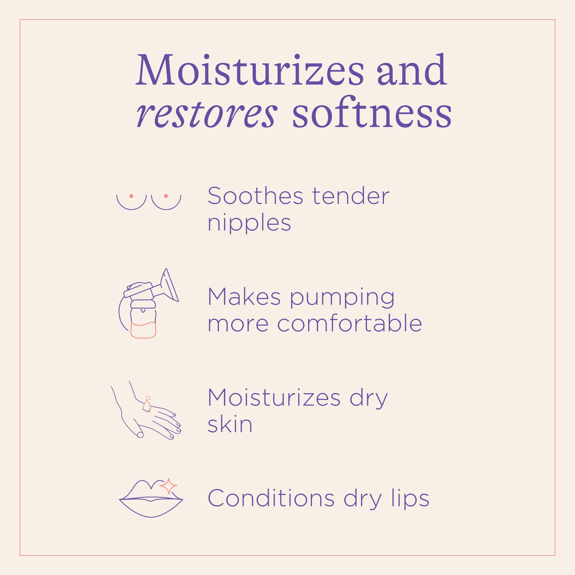 Lansinoh Organic Nipple Balm ingredients panel featuring sunflower and shea butter