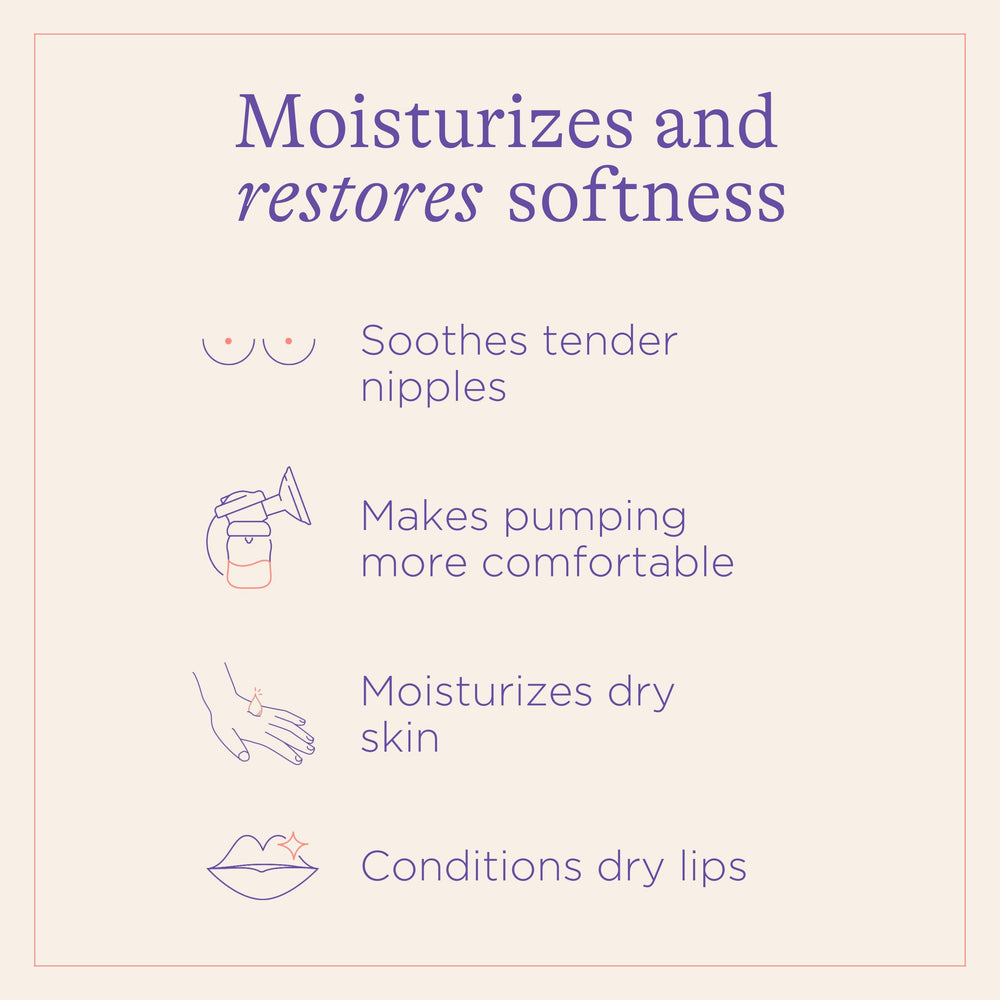 Lansinoh Organic Nipple Balm ingredients panel featuring sunflower and shea butter