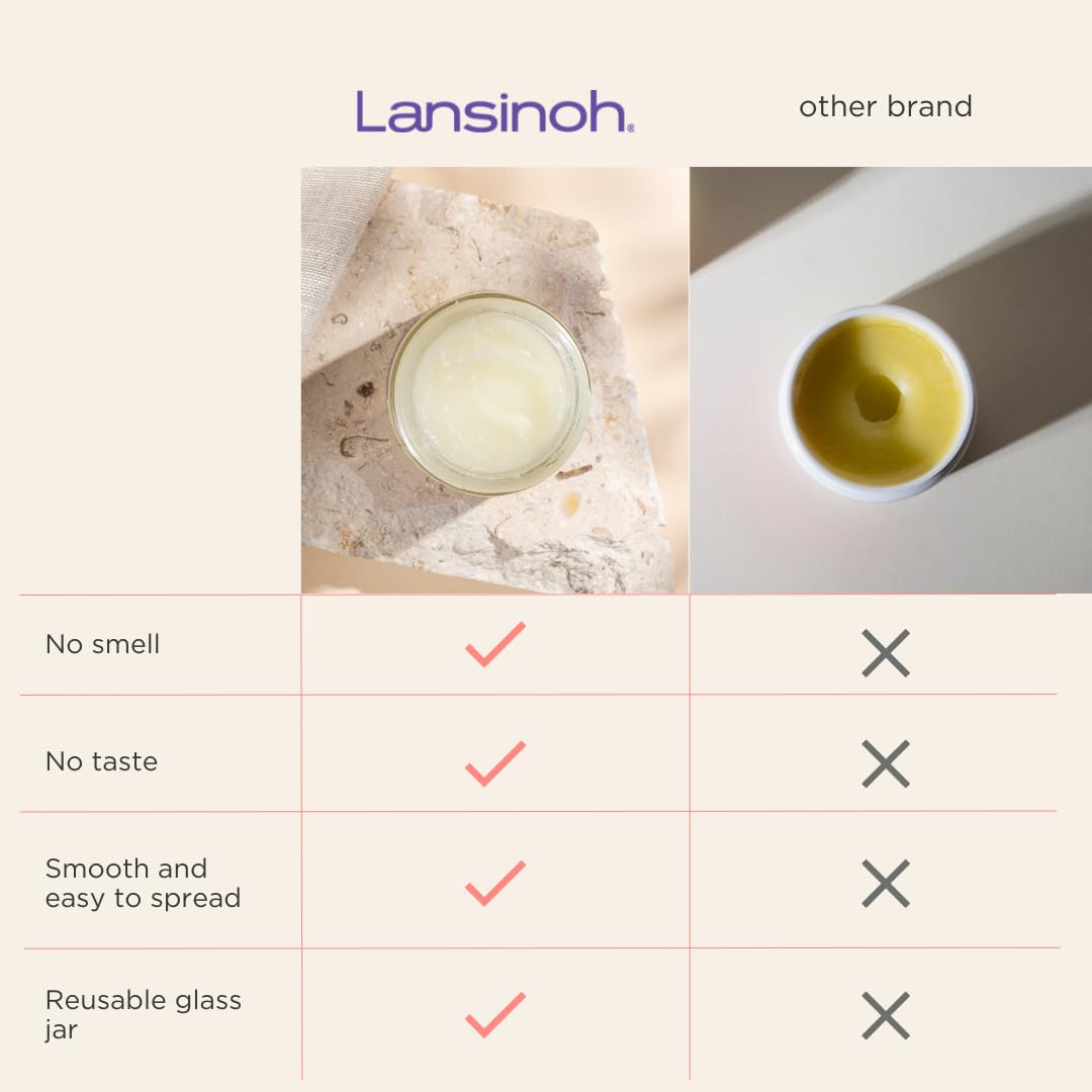 Lansinoh Organic Nipple Balm packaging indicating a 2 oz tamper-evident jar