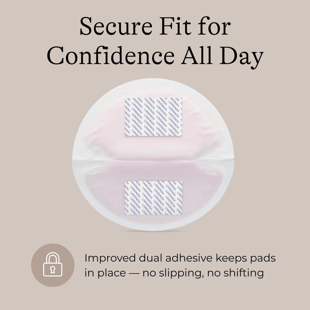 Lansinoh Stay Dry nursing pad individually wrapped for hygienic on-the-go use.