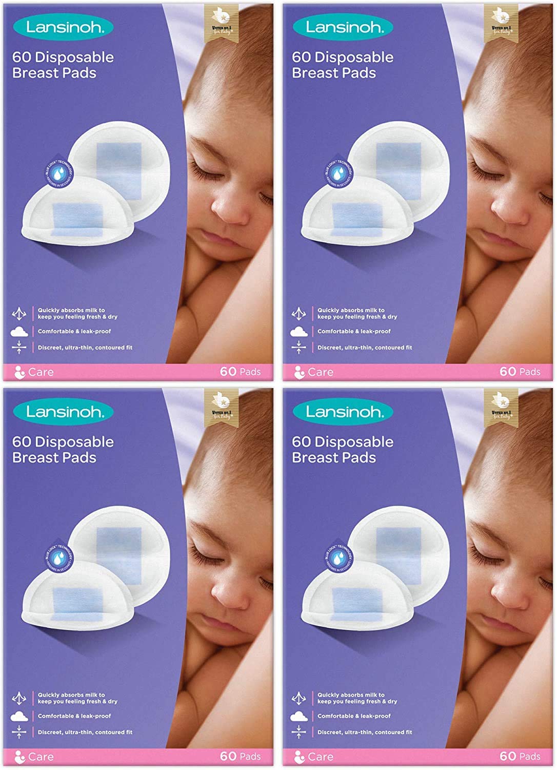 Lansinoh Stay Dry nursing pads in a four-pack for daily protection.