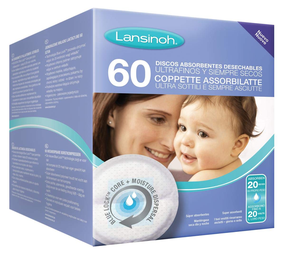 Ultra-thin Lansinoh Stay Dry pads offer discreet, comfortable protection.
