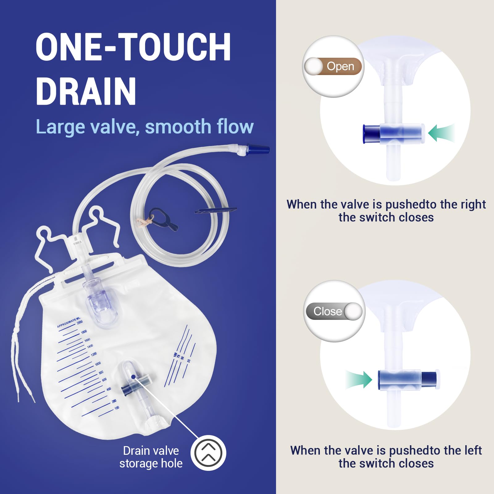 LANSYNES urine bag clear markings help track intake easily