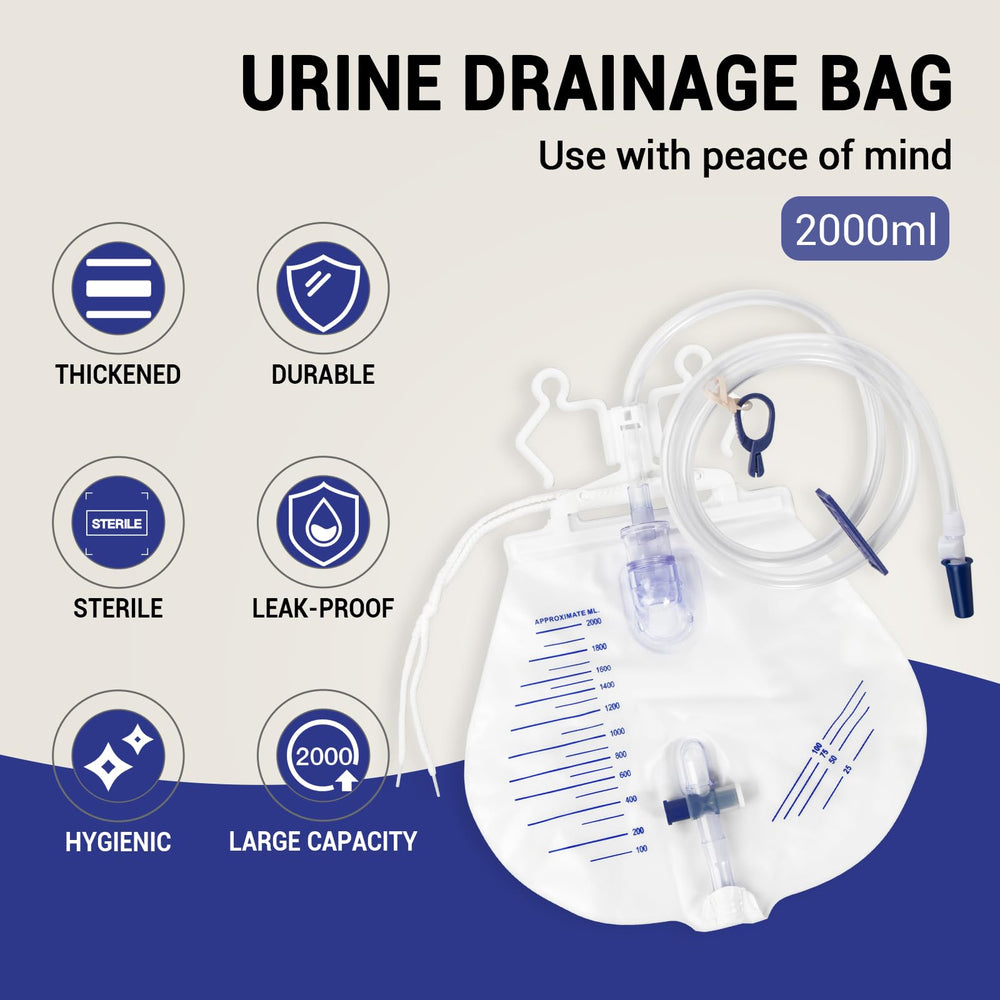 LANSYNES urine bag soft 50-inch tube ensures smooth flow