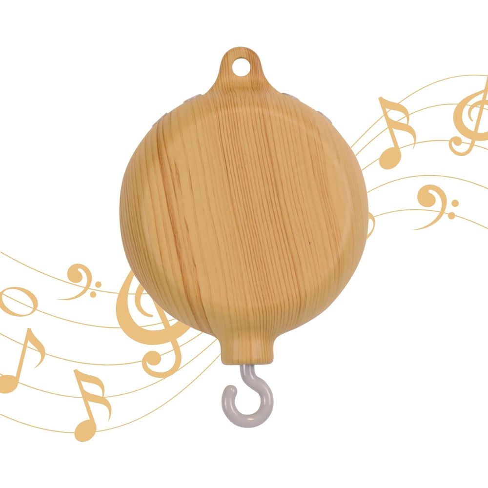 Lanttoe crib mobile wood texture enhances nursery warmth and safety.