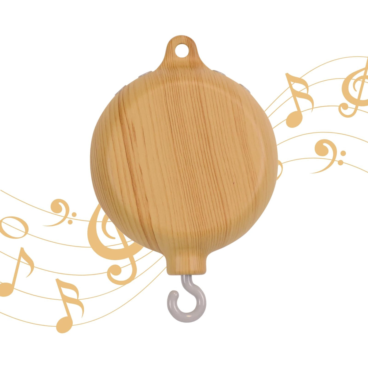 Lanttoe crib mobile wood texture enhances nursery warmth and safety.