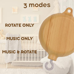 Lanttoe music box rotation function soothes baby during bedtime.