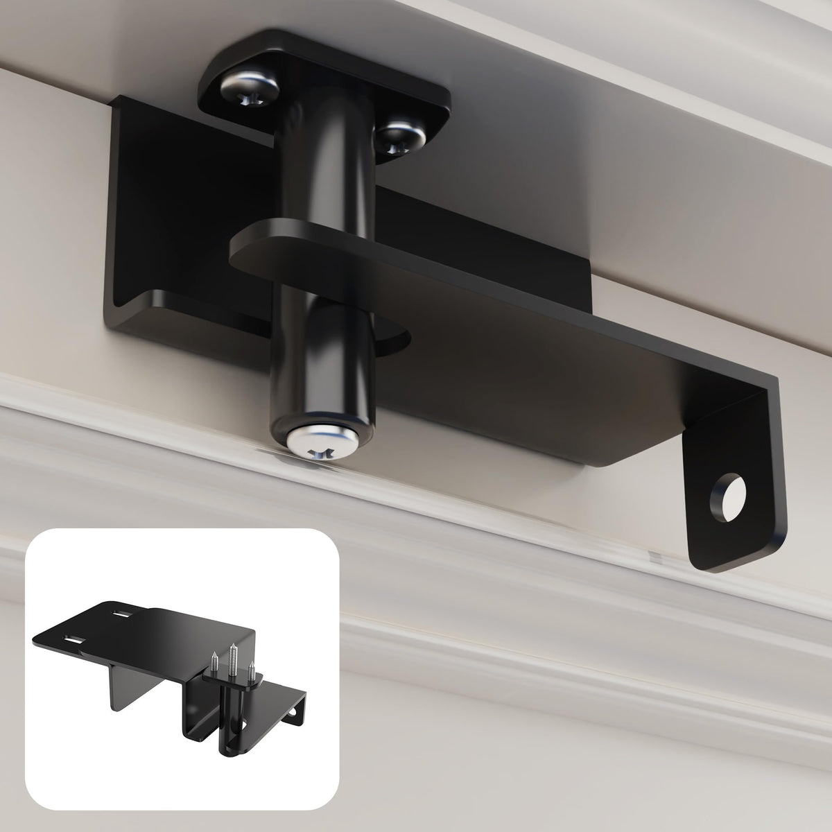 Laowu adjustable door top lock closeup for childproofing interior doors.