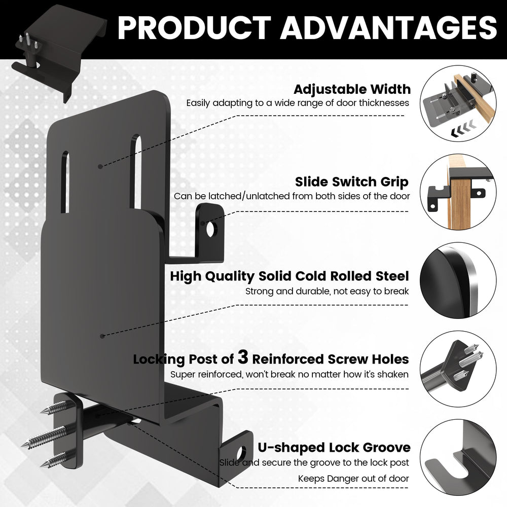 Laowu door top lock mounted on a frame for secure operation.
