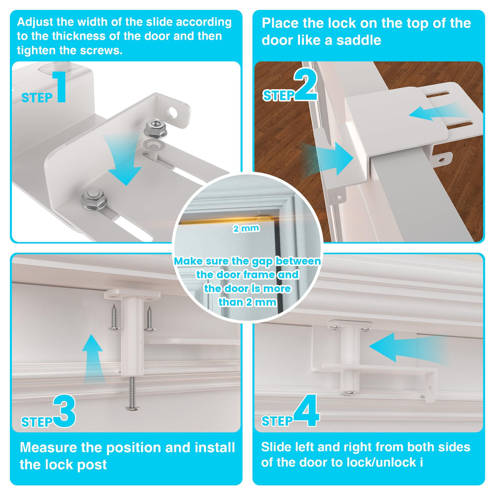 Laowu durable steel top door lock—reinforced screws.