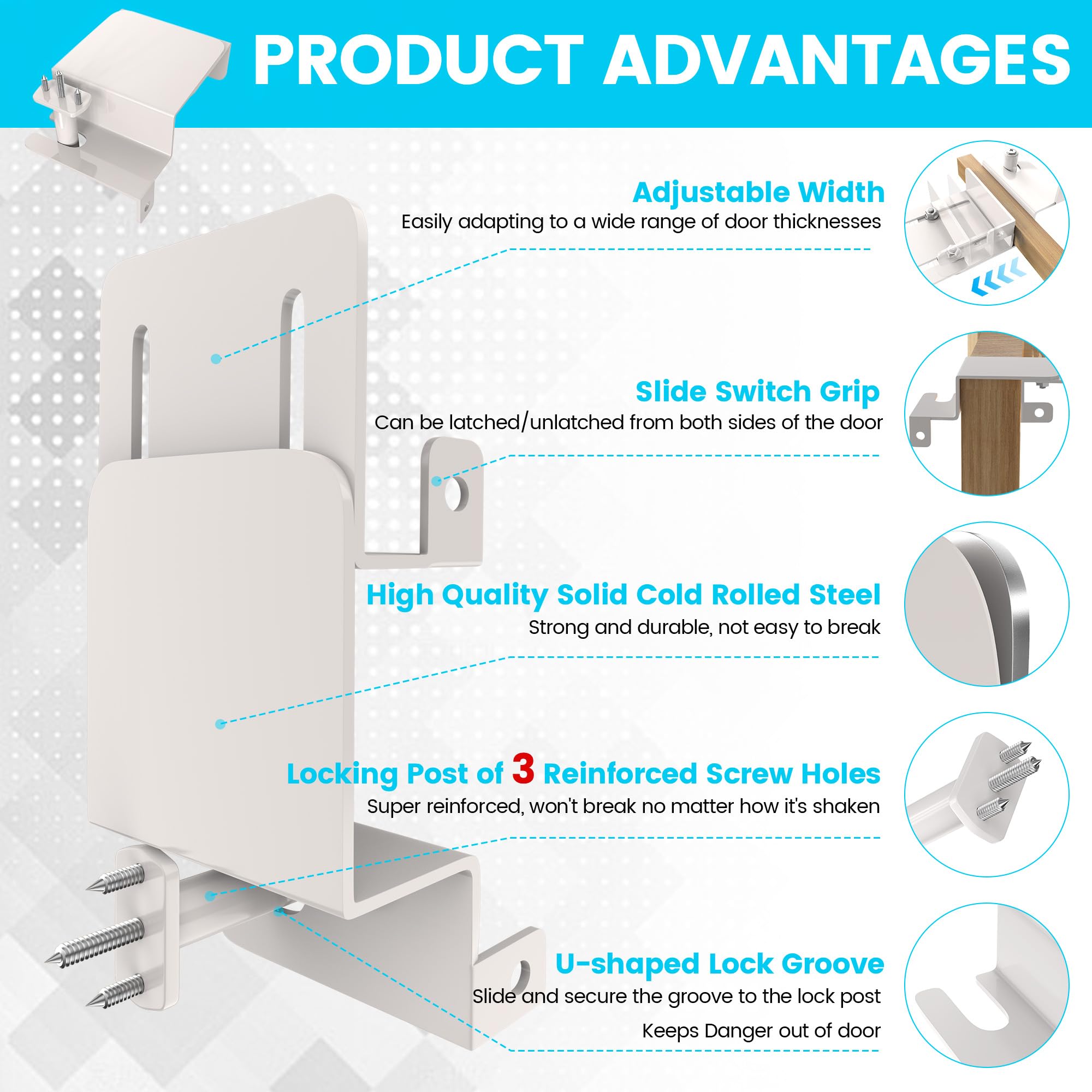 Laowu metal top door lock side installation—easy lock from both sides.