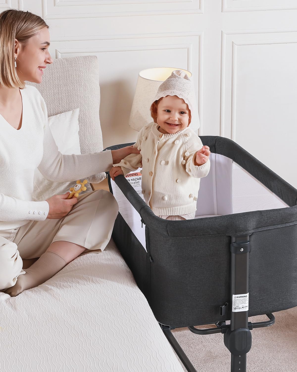 Larex quiet lockable wheels enable smooth movement between rooms.