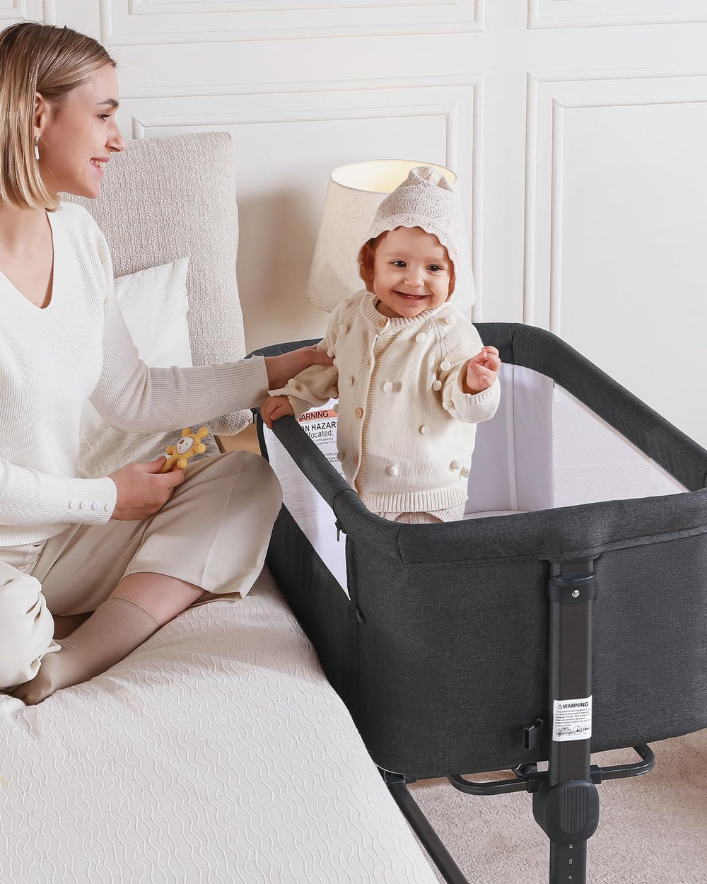 Larex quiet lockable wheels enable smooth movement between rooms.