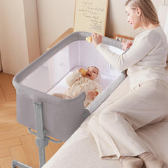 Larex Baby Bassinet side-sleeper design for easy night nursing.