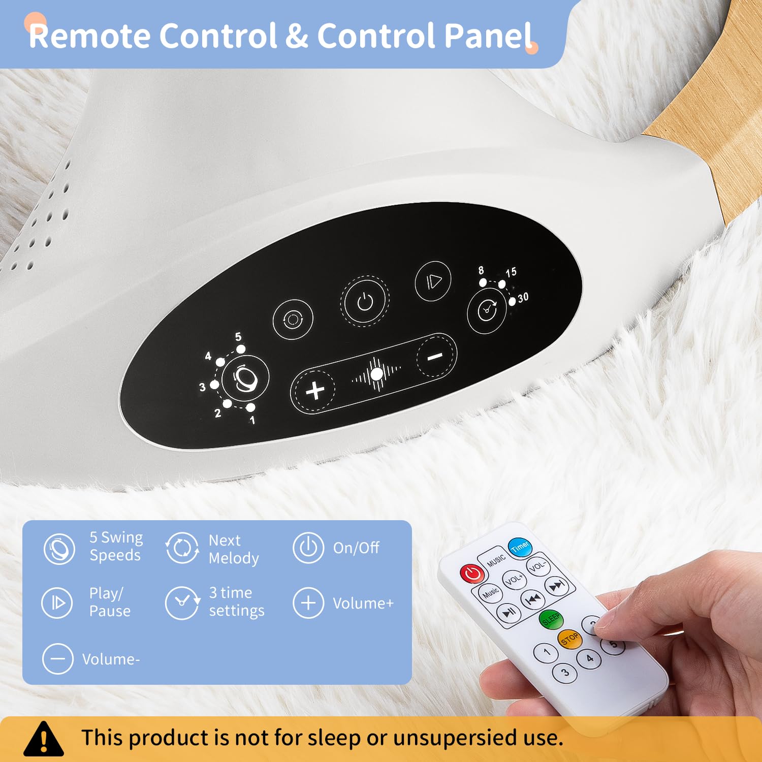 LAREX Baby Swing built-in melodies for baby entertainment