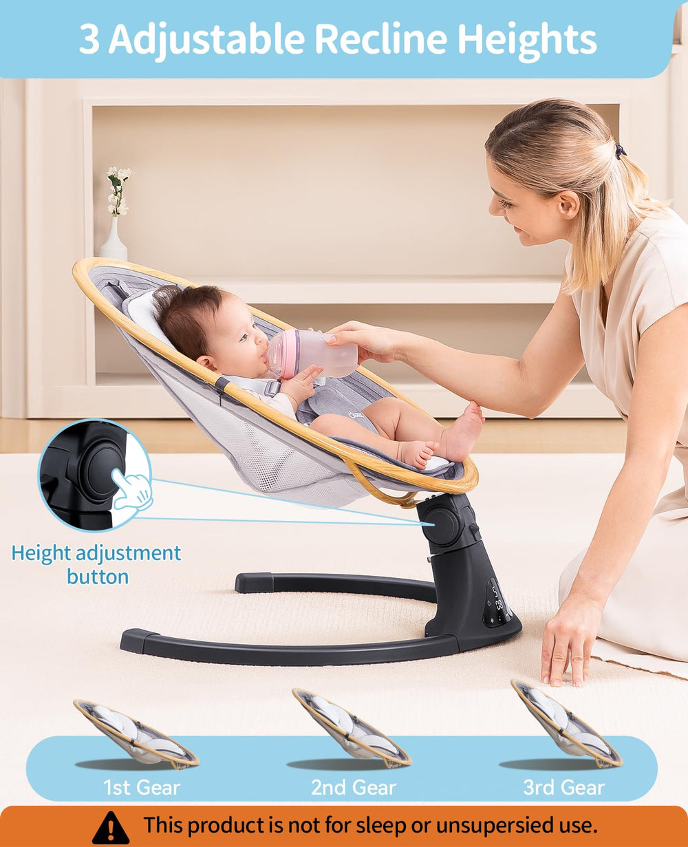 Larex baby swing remote control for easy operation and timed rocking sessions