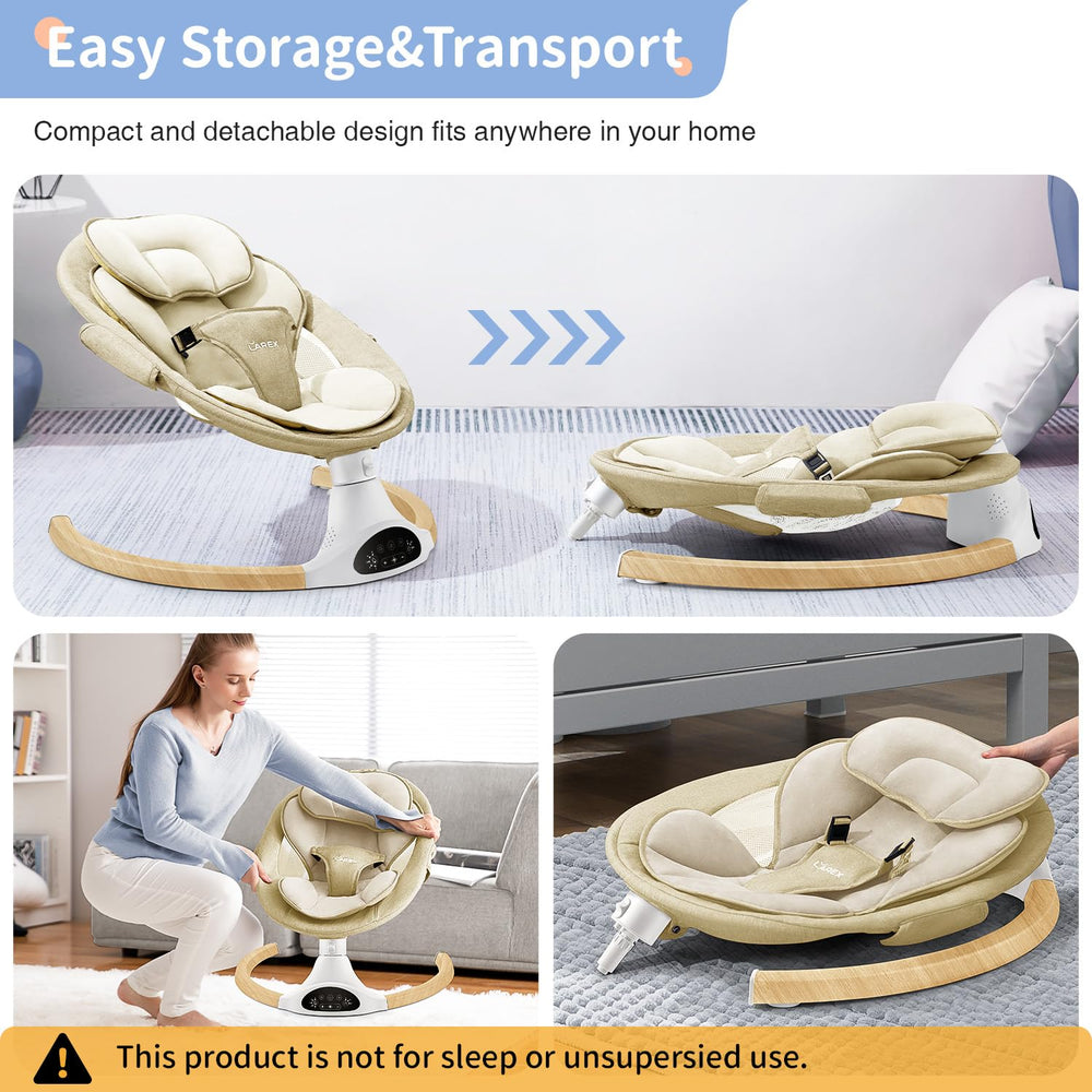 LAREX Baby Swing reversible plush seat pad for all-season comfort