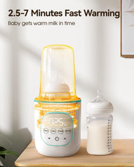 Larex steam cleaning with thermostat keeps bottles sanitized and ready.